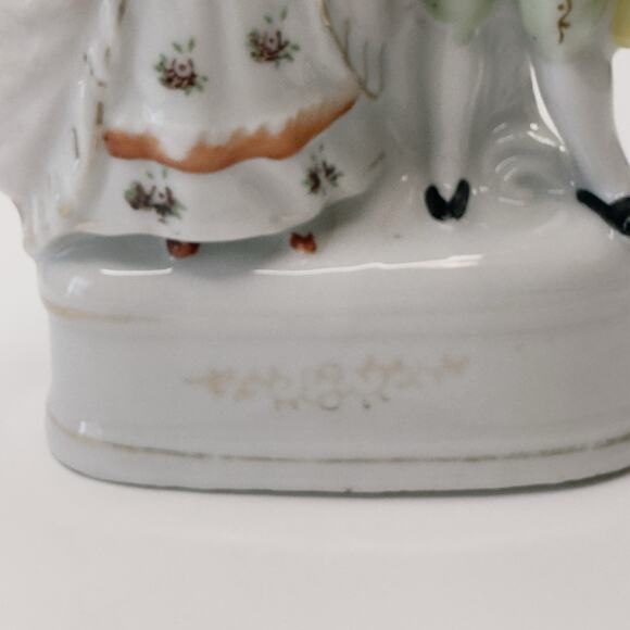 Occupied Japan Figurine 18th Century Couple Lamp Base Hand Painted 1945-1952 VTG - Picture 11 of 14